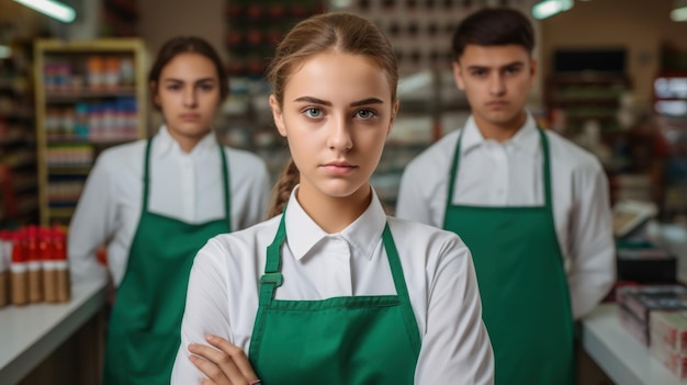 Foto lächelnder barista in einem café