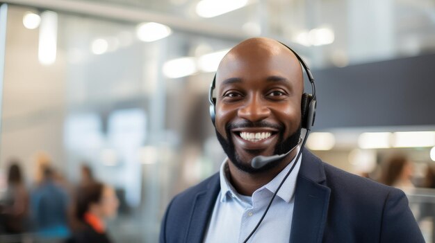 Lächelnder Mann mit Headset