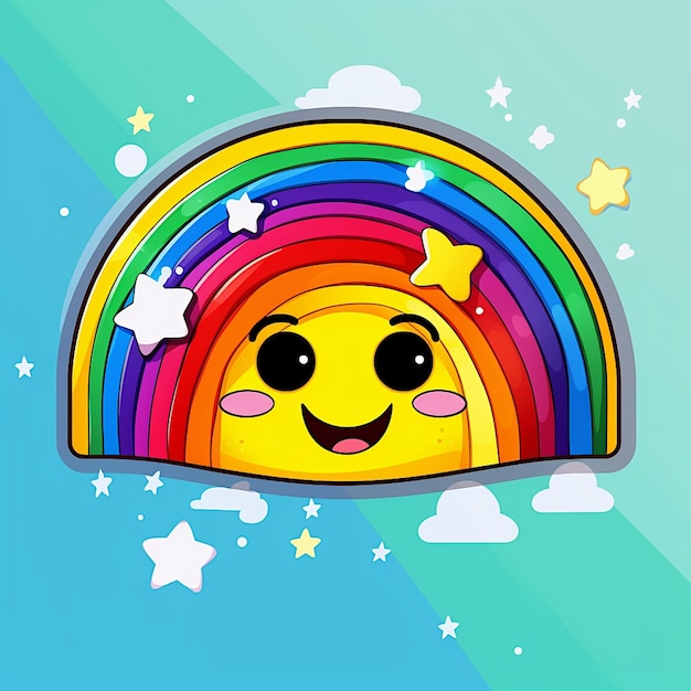 Lächelnder Regenbogen-Emoji-Aufkleber