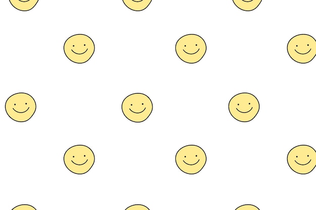 Lächelndes Gesicht png-Muster Hintergrund süßes Doodle-Design