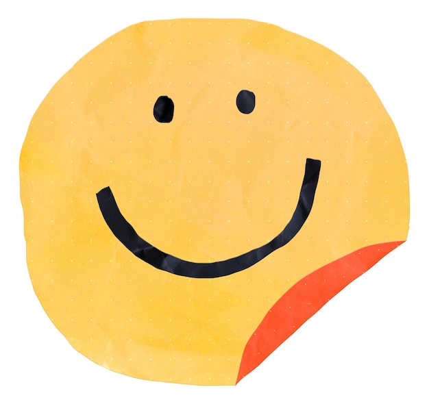 Lächelndes Gesicht png süßes Papierschnitt-Symbol transparenter Hintergrund