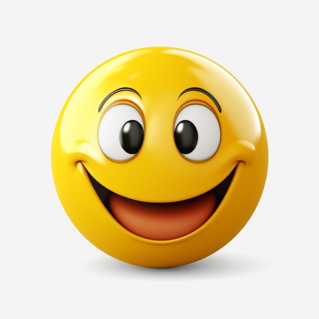 Foto lächelndes gesichts-emoji auf weißem hintergrund, hochwertige 4k-hdr
