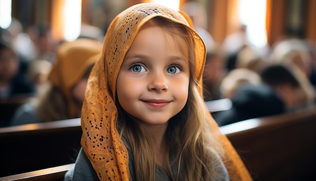 Lächelndes Kind Glück süßes Porträt fröhliche Kindheit eine von künstlicher Intelligenz erzeugte Person