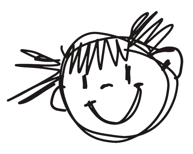 Lächelndes Mädchen png-Dudle-Aufkleber mit niedlicher Zeichnung auf durchsichtigem Hintergrund