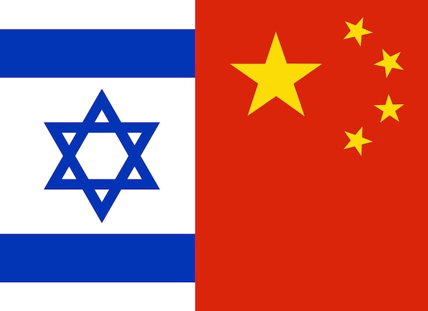 Länder unter der Flagge von Israel und China