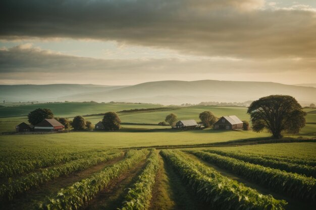 ländliche Landschaft mit einer Scheune