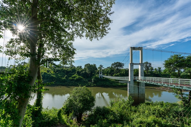 Längste Hängebrücke im Nordosten des Tana Rapids Nationalparks