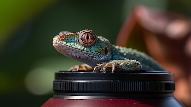 Foto lagarto colorido en la naturaleza