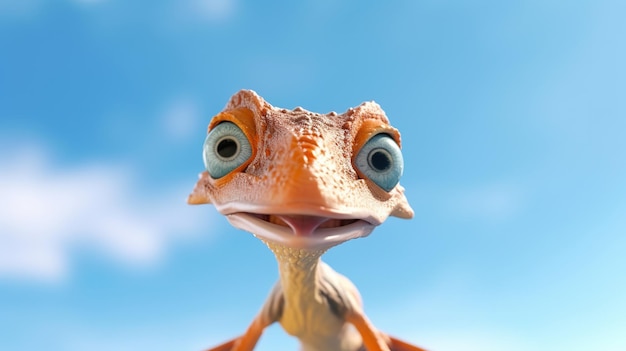 Lagarto feliz dos desenhos animados 3d