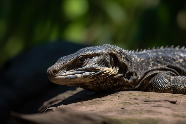 Un lagarto monitor disfrutando del su