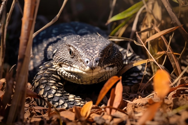 Lagarto salvaje en el bosque