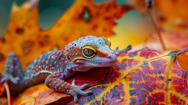 un lagarto se sienta en una hoja con la palabra im en ella