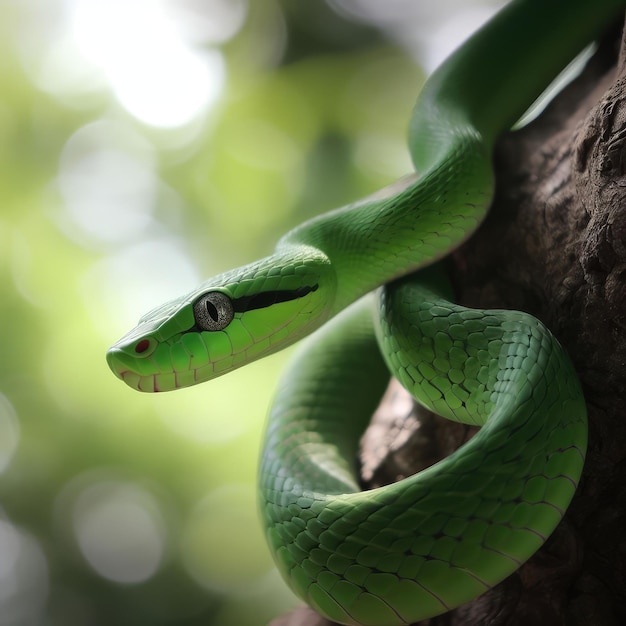 lagarto verde em um galho na floresta