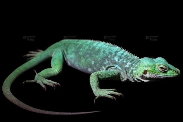 Lagarto verde en rama lagarto verde tomando el sol en rama lagarto verde subir en madera lagarto Jubata