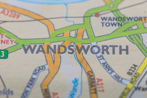 Lageplan des Londoner Stadtteils Wandsworth