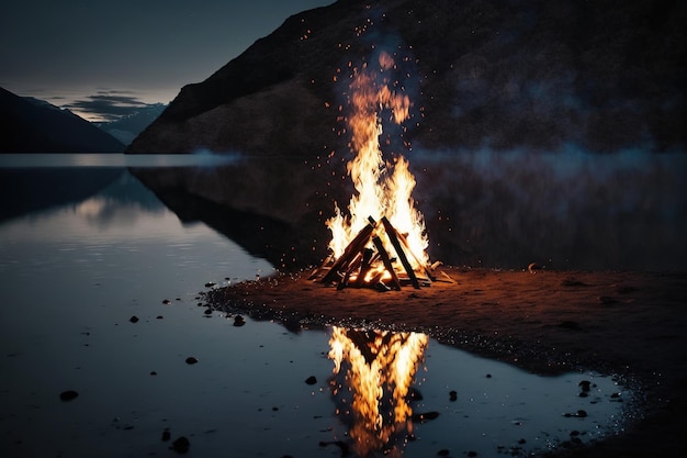 Lagerfeuer am See