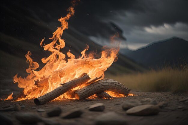 Foto lagerfeuer an der küste