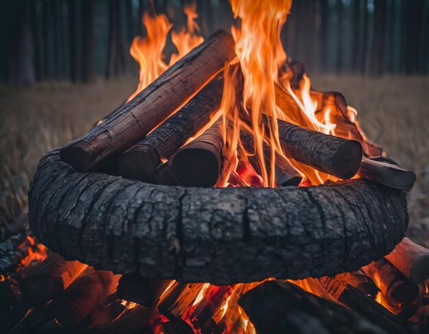 Lagerfeuer im Dschungel für Wärme und Sicherheit