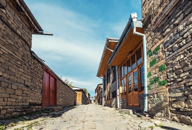 Lagich, Azerbaiyán, 24 de octubre de 2018. Centro turístico, calle vieja