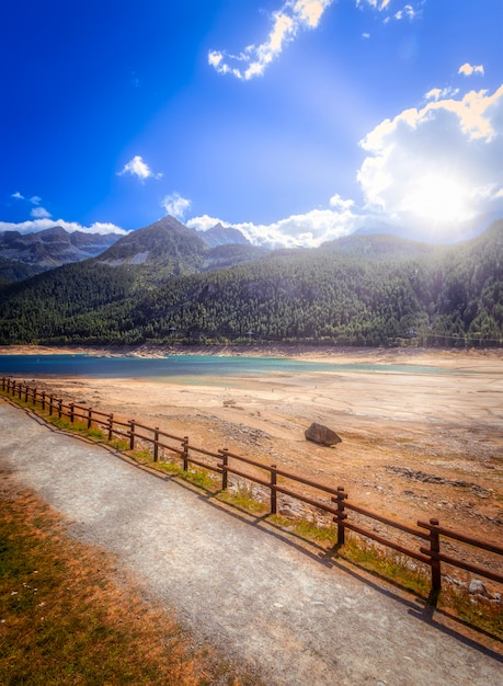 El lago alpino se secó a finales del verano