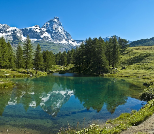 Lago Azul e Monte Cervino