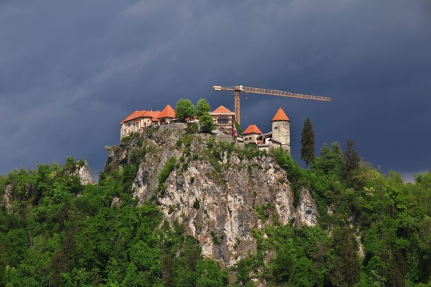 Lago Bled en los Alpes de Eslovenia