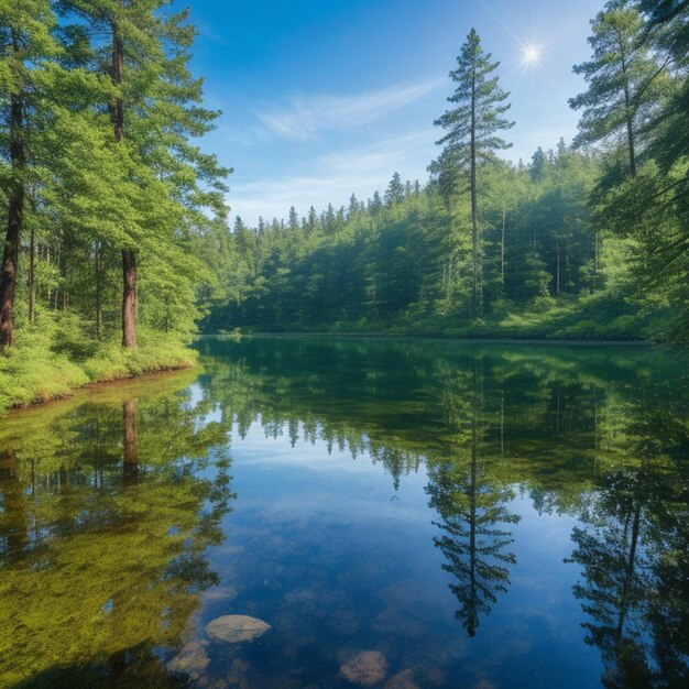 lago en el bosque