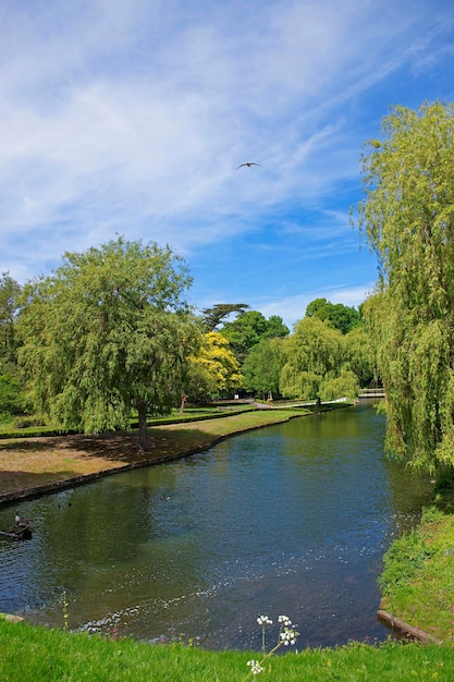 Lago cerca del castillo de Leeds en Kent en Inglaterra.