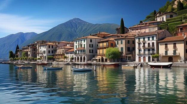 lago de como imagen fotográfica creativa de alta definición