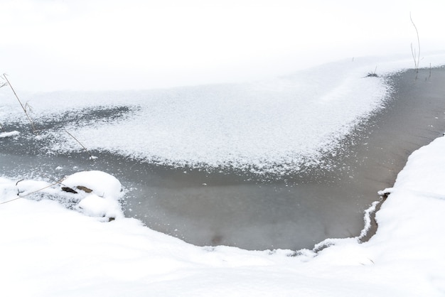 Lago congelado coberto de gelo