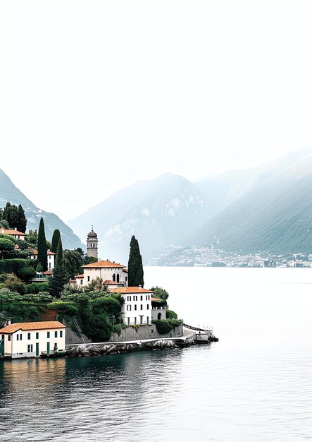 Lago de Como Itália paisagem aquarela modelo de convite de casamento