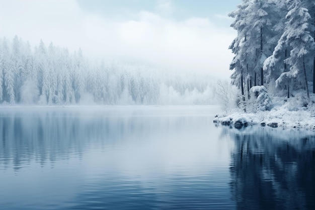 Lago de paz de Inverno