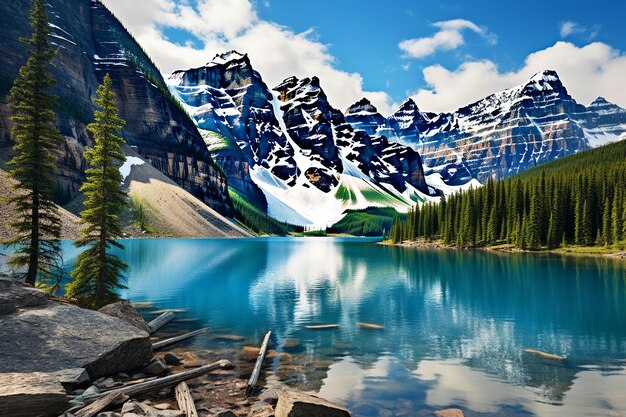 Un lago glacial en medio de picos altísimos