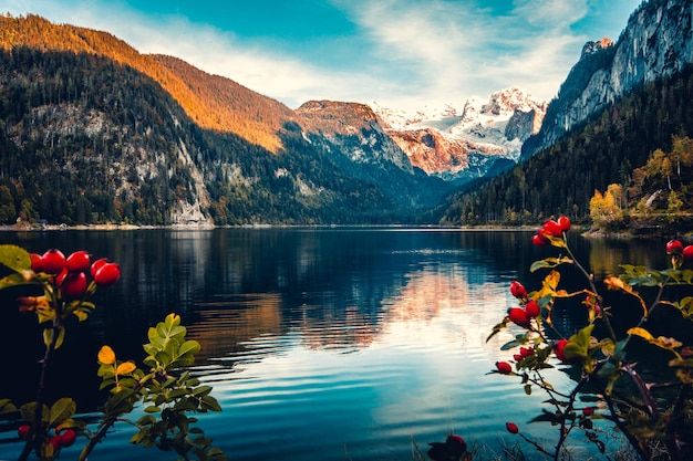 Foto lago gosau, na áustria