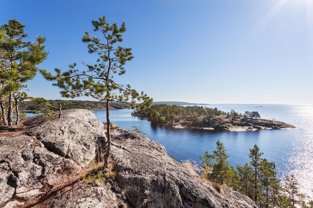 Foto lago ladoga skerries karelia rússia