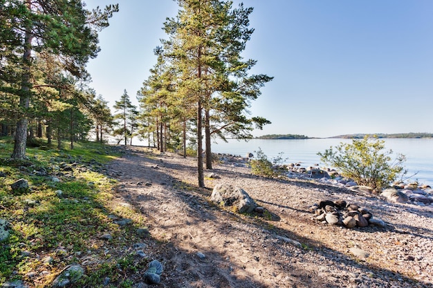 Foto lago ladoga skerries karelia rússia