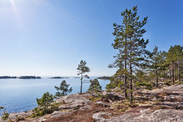 Foto lago ladoga skerries karelia rússia