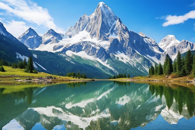 Lago de montaña en los Alpes Suiza Europa Mundo de la belleza