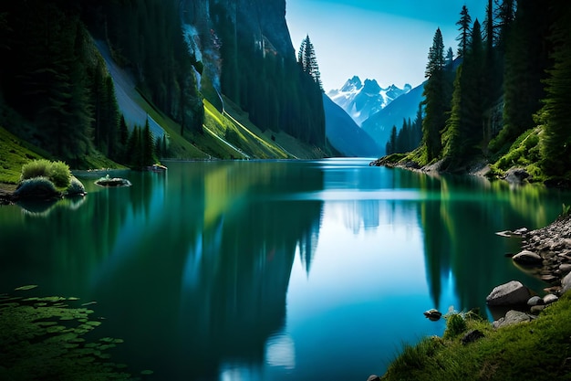 Foto el lago de montaña fondos de pantalla e imágenes fondos de pantalla