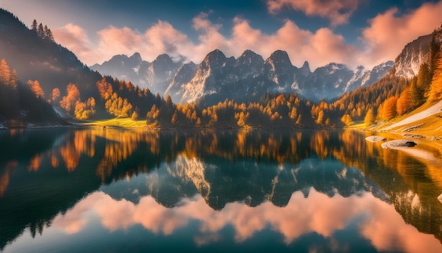 Foto un lago de montaña con el nombre de la cordillera