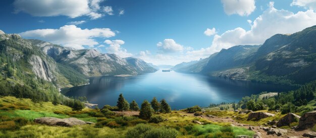 Foto lago en la montaña