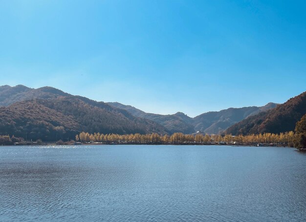 Foto lago y montañas