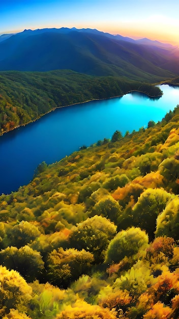 Un lago en las montañas