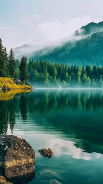 El lago en las montañas