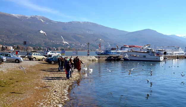 Foto el lago de ohrid, macedonia