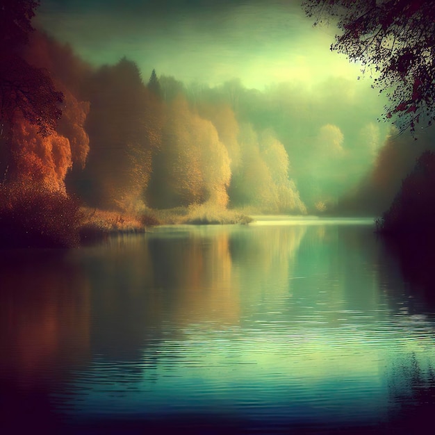 El lago de otoño