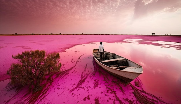 Foto lago retba, en senegal