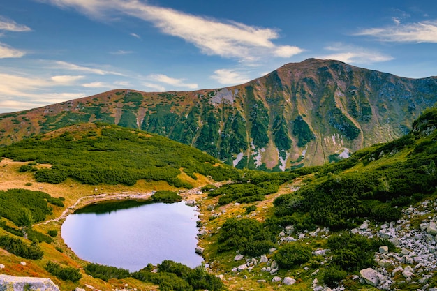 Lago Rohacske na Eslováquia Montanhas Tatras ocidentais Rohace Eslováquia