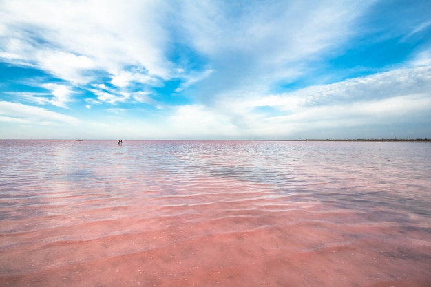 Lago rosado en Crimea