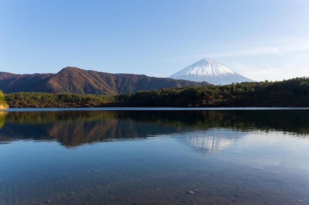 Lago saiko e montanha Fuji